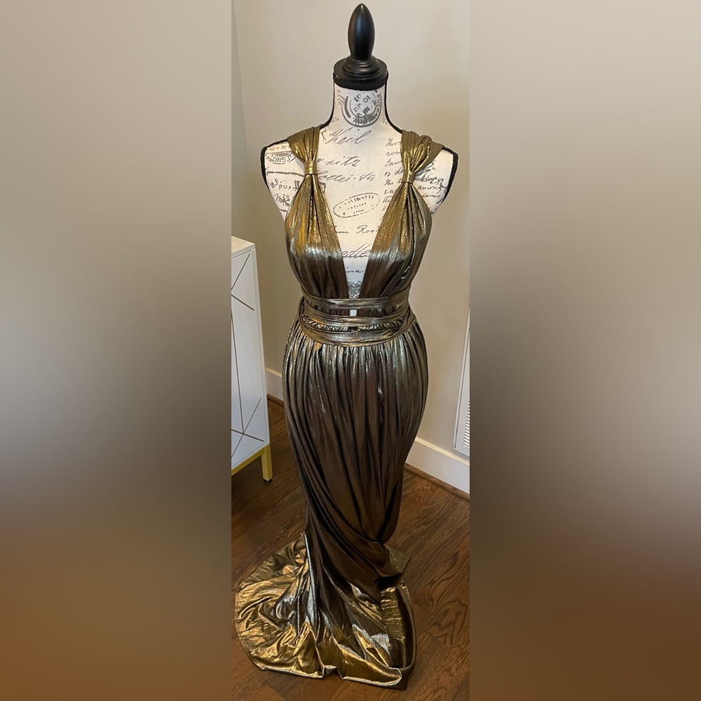 New with tags -BRONX AND BANCO Gold Goddess Gown, size 8 - Picture 15 of 15